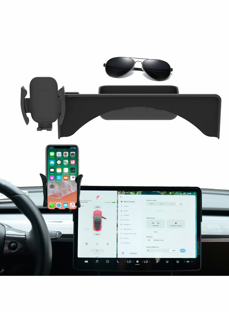 Captaintech Phone Mount for Tesla Model Y Model 3 Fits 5.5 to 7 Inch Smartphones  - Image 1