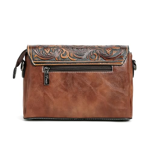 EXOTIC Premium® Flora Embroidery Flap Elegance Sling Bag (BROWN) - Image 5
