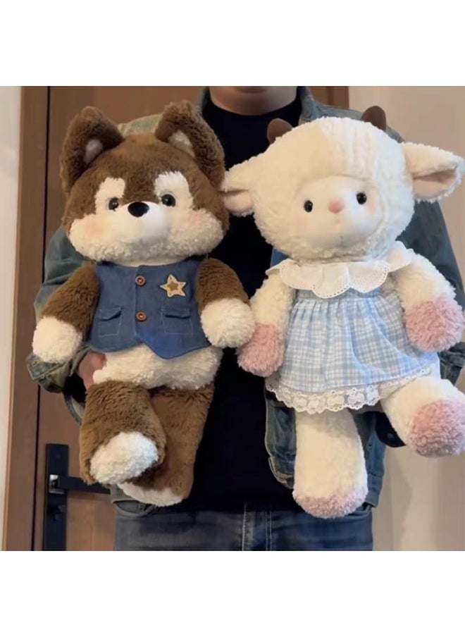Generic - Original Forest Run Fox Husky Plush Toy Lamb Doll Wolf Doll Valentine's Day Gift For Women-Specifications:50cm-Color:Running Cat [with White Skirt] - Image 1