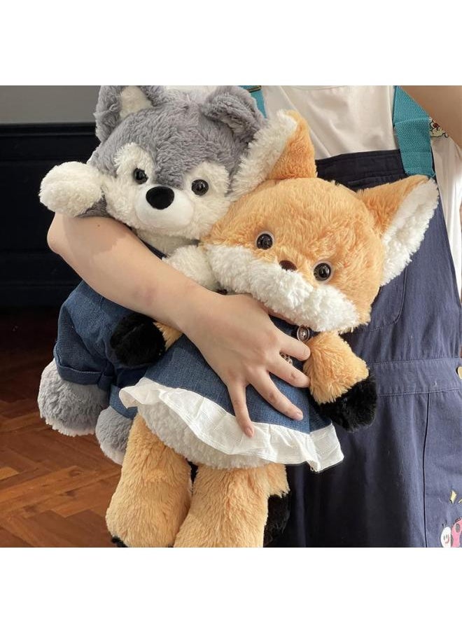 Generic - Original Forest Run Fox Husky Plush Toy Lamb Doll Wolf Doll Valentine's Day Gift For Women-Specifications:50cm-Color:Running Cat [with White Skirt] - Image 1