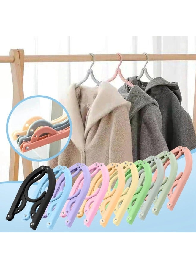 10pcs Portable Clothes Hangers Multi-function Folding Plastic Clothes Hangers - Image 2