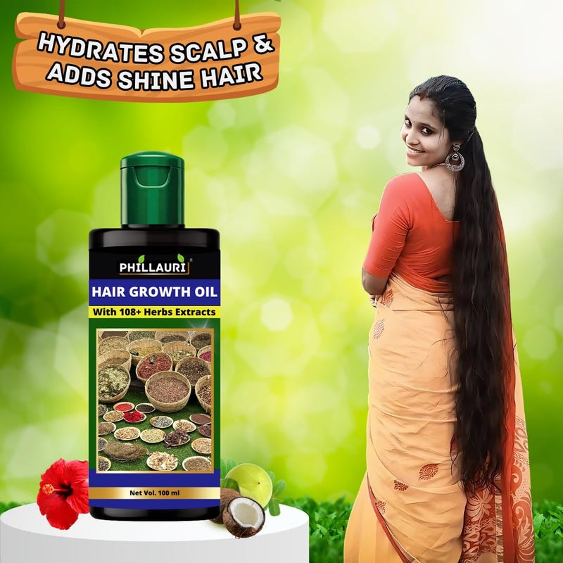Phillauri Herbs Hair Oil Hair Growth 300ml Pack of 3 Unisex Adults - Image 2