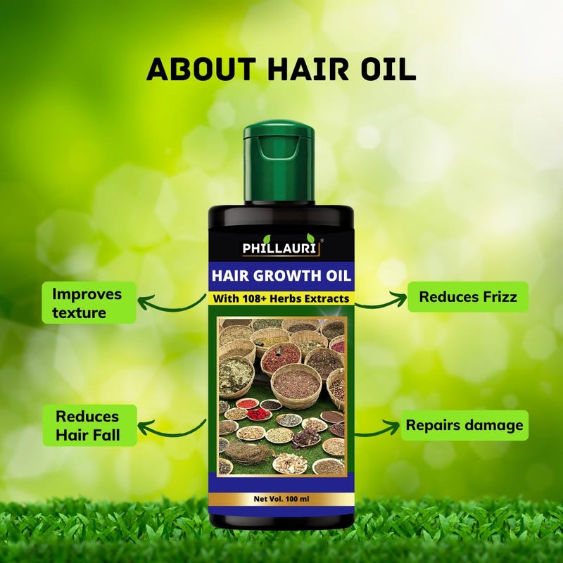 Phillauri Herbs Hair Oil Hair Growth 300ml Pack of 3 Unisex Adults - Image 5
