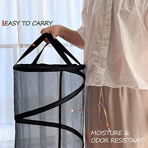 BATTOO Large Collapsible Laundry Basket Foldable Mesh Pop Up Hamper with Handles for Laundry Room, Bathroom, Kids Room, College Dorm, Travel, Storage Organizer Black - Image 5