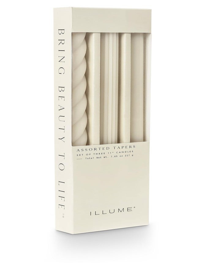 Illume Beautifully Done Unscented Assorted Candle Tapers 3-Pack, Driftwood - Image 1