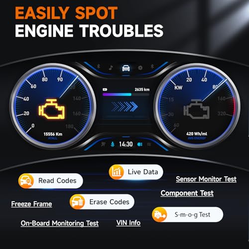 FOXWELL NT301 Plus 2-in-1 OBD2 Scanner Battery Tester, Professional Check Engine Code Reader Car Diagnostic Tool, Live Data, 12V 100-1100CCA Cranking Charging Analyzer for 1996 or Newer Vehicle - Image 4