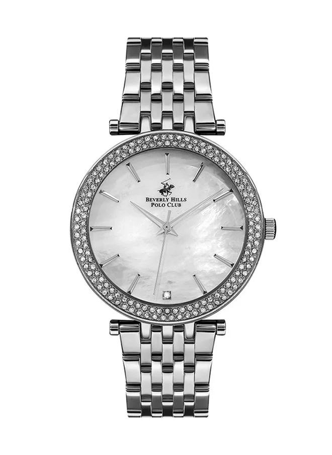 بيفرلي هيلز بولو كلوب Beverly Hills Polo Club Women's VX51 Movement Watch, Analog Display and Metal Strap - BP3183C.330, Silver