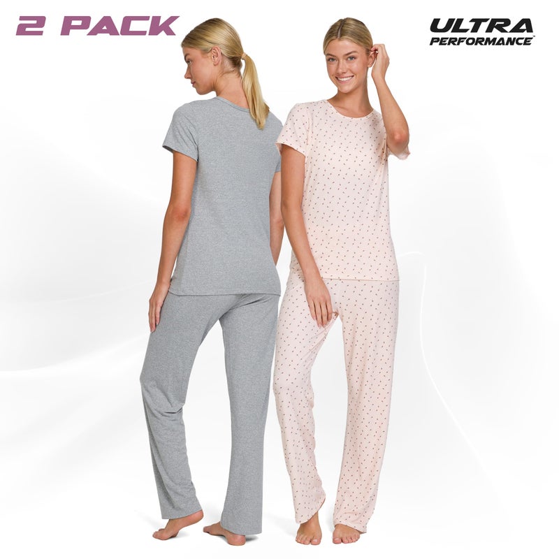Ultra Performance 2 Pack Womens PJ Pajama Sets PJâ€™s Pajamas Pants Set's Ladies Soft Lounge Pjs Pajamaâ€™s For Women Set - Image 2