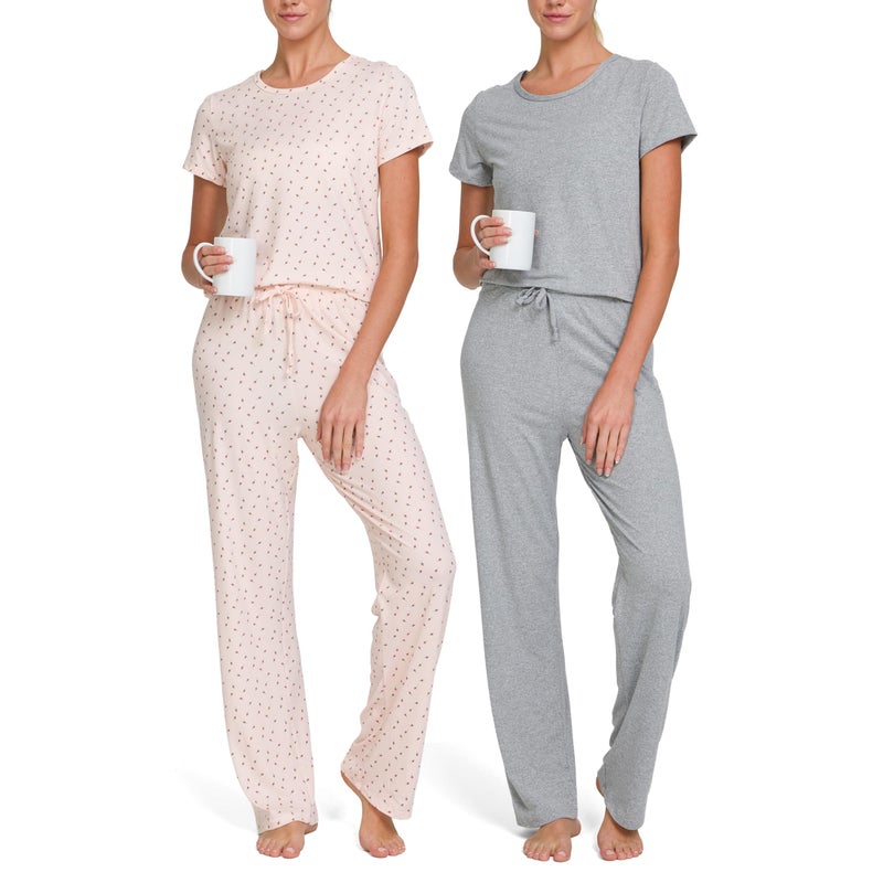 Ultra Performance 2 Pack Womens PJ Pajama Sets PJâ€™s Pajamas Pants Set's Ladies Soft Lounge Pjs Pajamaâ€™s For Women Set - Image 1