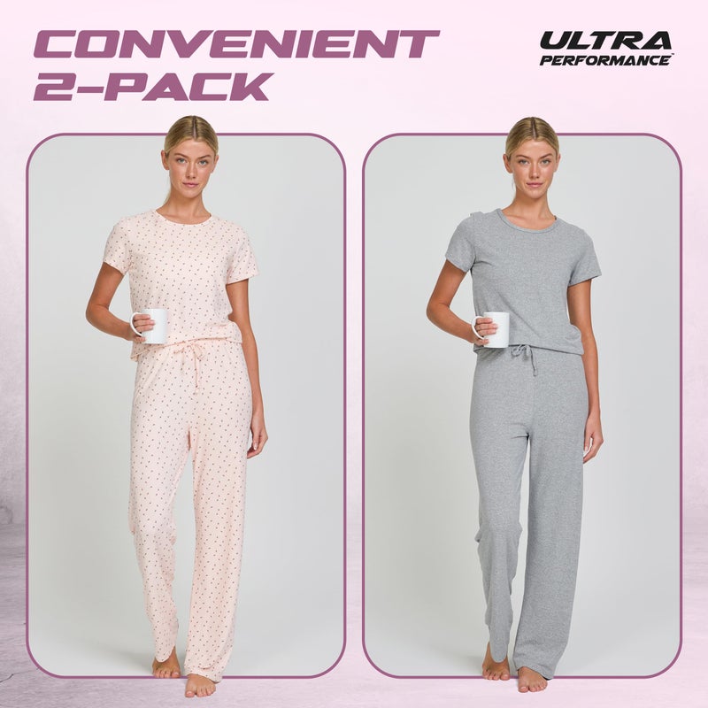 Ultra Performance 2 Pack Womens PJ Pajama Sets PJâ€™s Pajamas Pants Set's Ladies Soft Lounge Pjs Pajamaâ€™s For Women Set - Image 5