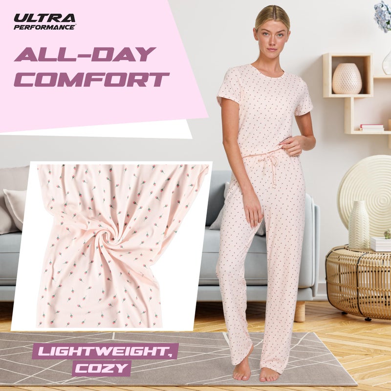 Ultra Performance 2 Pack Womens PJ Pajama Sets PJâ€™s Pajamas Pants Set's Ladies Soft Lounge Pjs Pajamaâ€™s For Women Set - Image 3