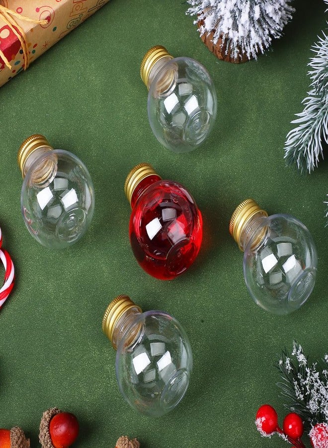 HEALEEP 10pcs Christmas Drink Balls, 1.7oz Clear Christmas Booze Balls Tree Fillable Ornaments Water Bottle Bulbs Shape Plastic Pendant for Party Decoration, Golden Lid - Image 5