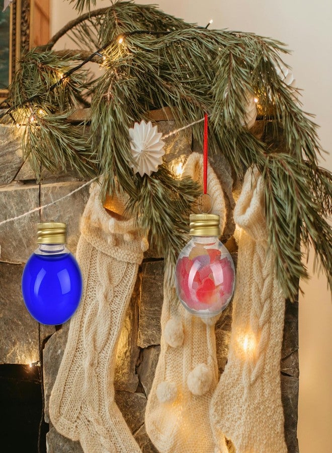 HEALEEP 10pcs Christmas Drink Balls, 1.7oz Clear Christmas Booze Balls Tree Fillable Ornaments Water Bottle Bulbs Shape Plastic Pendant for Party Decoration, Golden Lid - Image 4