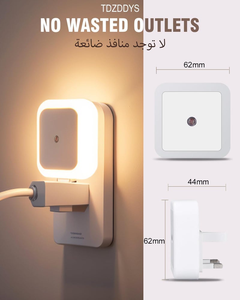 TDZDDYS Night Light 4-Pack, Plug-in Dusk to Dawn LED Nightlights for Kids Bedroom, Bathroom, Hallway - Warm Glow - Image 3