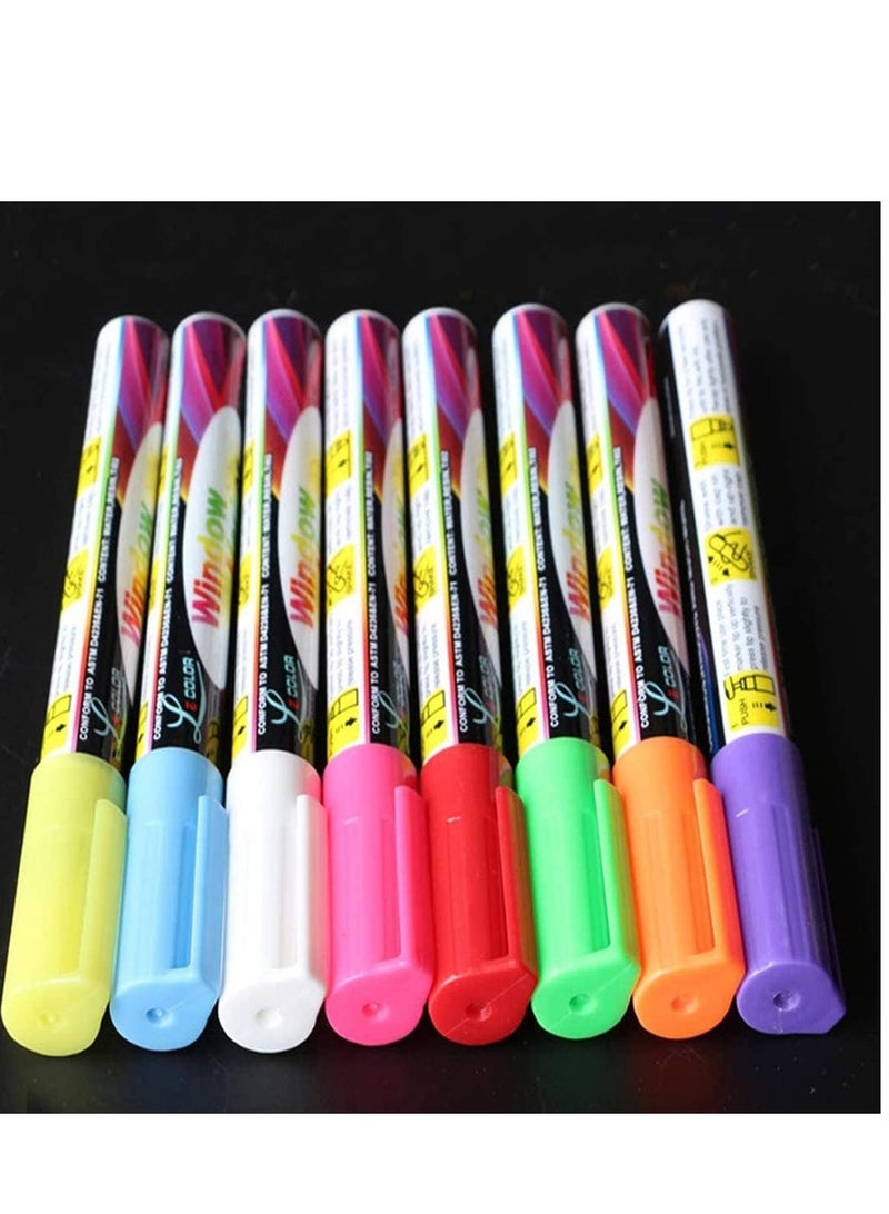 SYOSI 8 Pack Chalk Marker Pen Dry Erase Markers 6mm Reversible Bullet  Chisel Tip Fluorescent Highlighters - Image 5