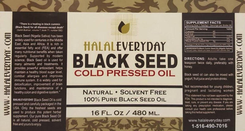 HalalEveryDay Pure Black Seed Oil - 32oz - 2-16oz Bottles of 100% Pure and Cold Pressed Black Seed - NON-GMO and Vegan - Nigella Sativa -100% Hexane Free - Halal Certified - Special Food Grade Plastic Bottle - Image 2