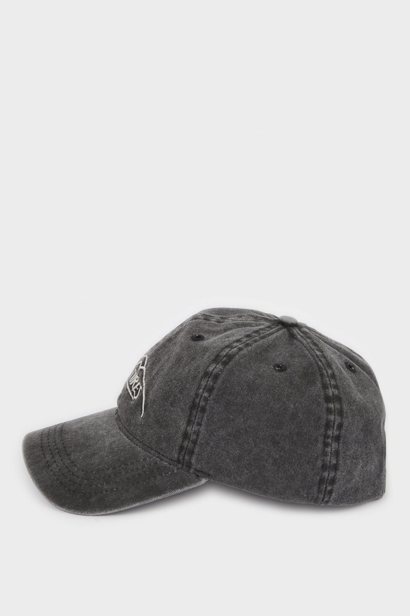 DeFacto Grey Man Boy Embroidered Denim Cap Casual - Image 3
