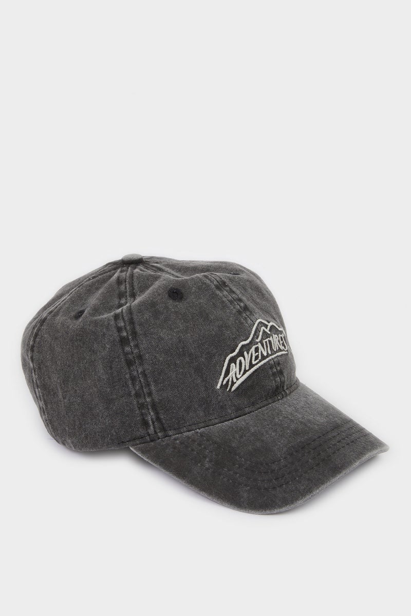 DeFacto Grey Man Boy Embroidered Denim Cap Casual - Image 2
