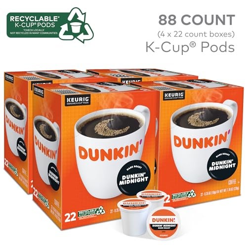 Dunkin Donuts Dunkin' Single-Serve Coffee K-Cup®, Dark Roast, Carton of 4 Boxes of 22 - Image 3