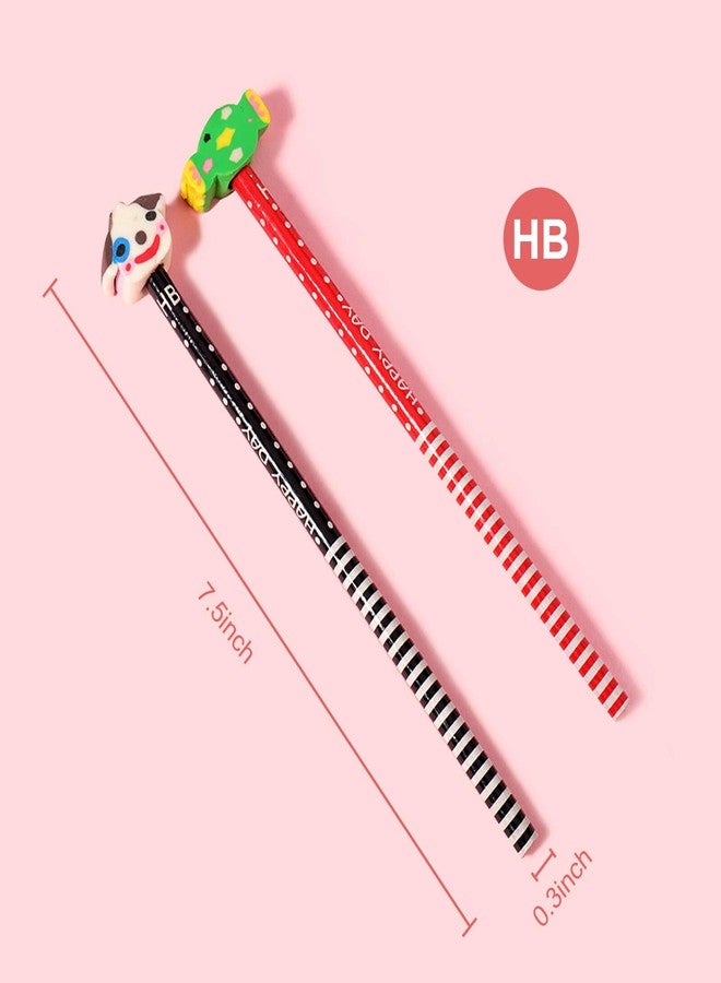 BUSHIBU Cute Pencils for Kids, Fun Pencil with Erasers Toppers, Woodcased #2 Pencils for School Classroom(12 Pack) - Image 2