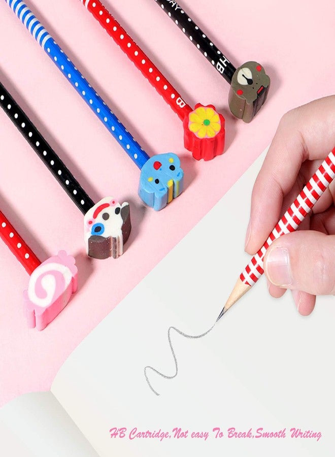 BUSHIBU Cute Pencils for Kids, Fun Pencil with Erasers Toppers, Woodcased #2 Pencils for School Classroom(12 Pack) - Image 3
