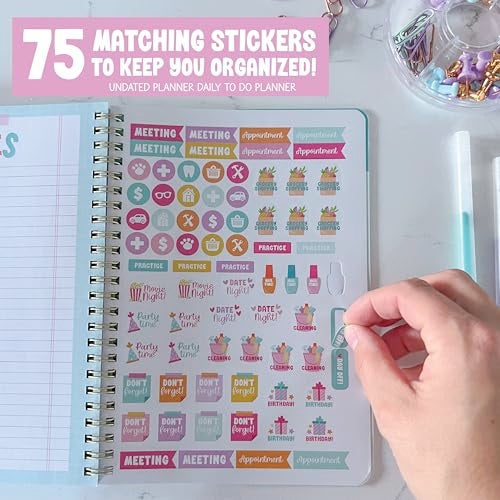 Hadley Designs Daily Planner Undated - Undated Daily Planner with Hourly Schedule, To Do List Notebook for Work, Day Planners for Kids & Adults, Teacher Supplies, Teacher Graduation Gifts - Image 4