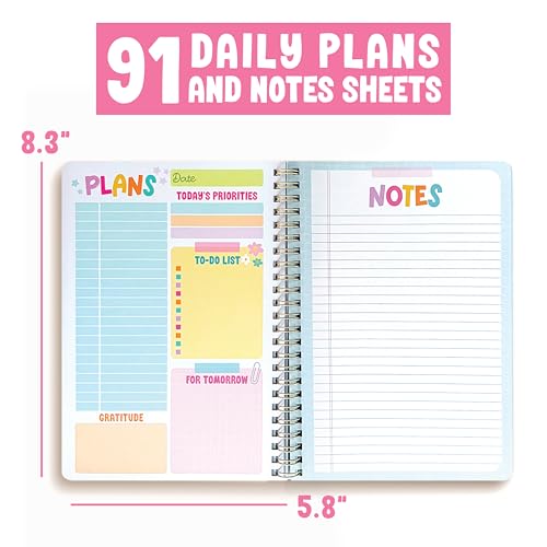 Hadley Designs Daily Planner Undated - Undated Daily Planner with Hourly Schedule, To Do List Notebook for Work, Day Planners for Kids & Adults, Teacher Supplies, Teacher Graduation Gifts - Image 5