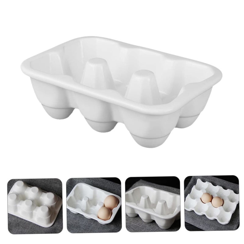 Ceramic Egg Holder Tray For Refrigerator 6 Grid Compartment Kitchen Storage Container - Image 5