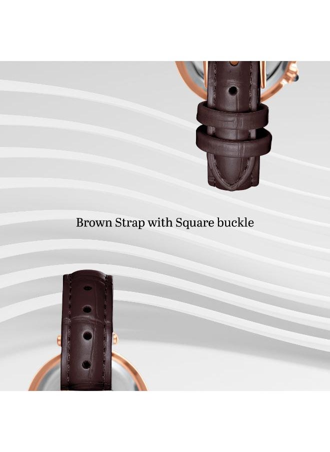 KENNETH SCOTT Kenneth Scott K24510-RLDW Women's Analog Display Watch & Polyurethane Strap Brown  - Image 4