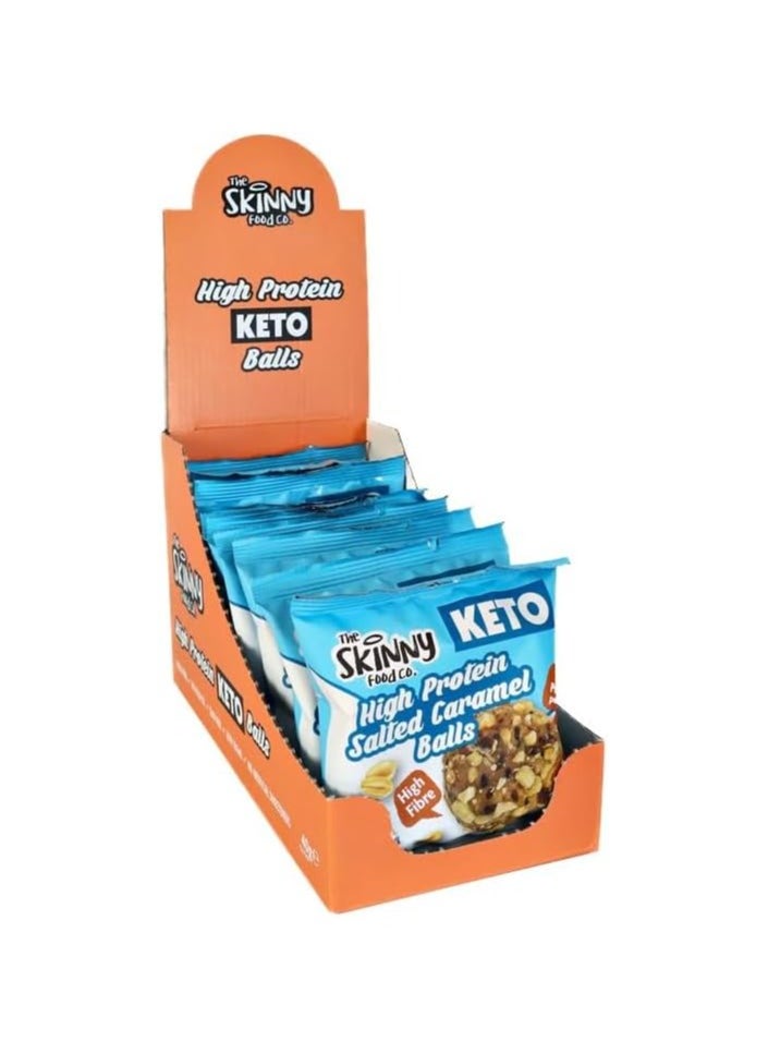The Skinny Food Co. - The Skinny Food Co High Protein, low sugar, GMO Free, High Fibre KETO Balls (8.8g Protein Per Serving) (40gx10, Salted Caramel) - Image 1