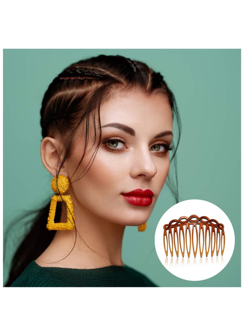 Excefore - 24 Pieces Women Hair Comb Accessories French Hair Side Combs Plastic Twist Decorative Comb Hair Clips Bridal Wedding Veil Teeth Hair Combs for Girls (Black, Transparent, Light Coffee, Dark Coffee) - Image 1