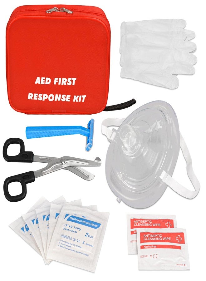 Skillssist AED First Kit with CPR, Gloves, Razor, Scissors, Gauze Pads, and Cleansing Wipes for AED Training - Image 2