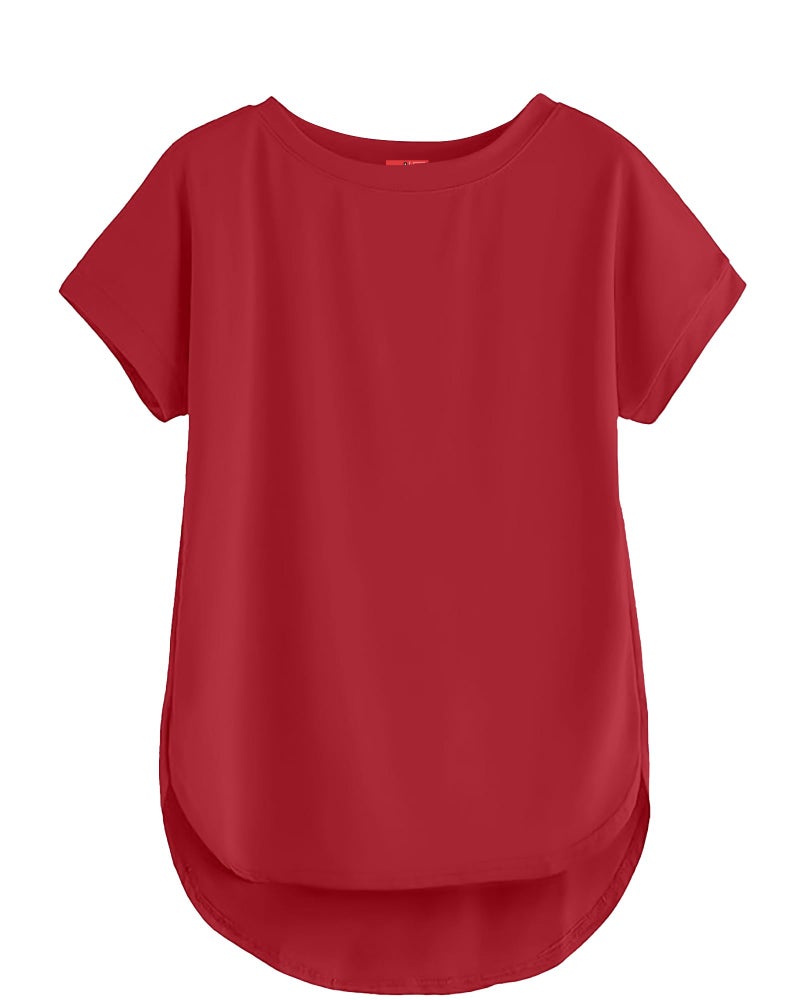 SHODOX® Women's Cotton Blend Solid Regular fit Round Neck Short Sleeve T-Shirt (Pack of 1) - Image 1
