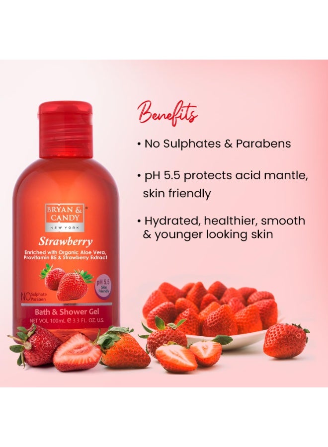 Bryan & Candy Shower Gel with Aloe Vera. Gentle, Moisturizing Body Wash for Soft, Supple Skin (Strawberry Shower Gel, 100ml) - Image 3