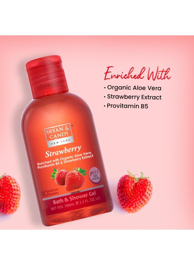 Bryan & Candy Shower Gel with Aloe Vera. Gentle, Moisturizing Body Wash for Soft, Supple Skin (Strawberry Shower Gel, 100ml) - Image 4