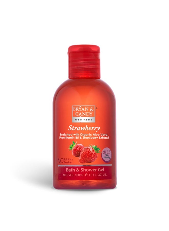 Bryan & Candy Shower Gel with Aloe Vera. Gentle, Moisturizing Body Wash for Soft, Supple Skin (Strawberry Shower Gel, 100ml) - Image 1