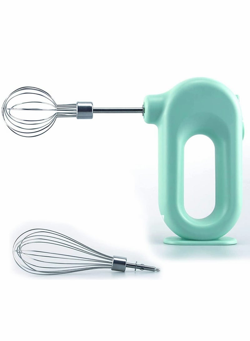 Barakah Electric Mixer,Compact Cordless Electric Egg Beater USB Rechargable Egg Beater with 2 Detachable Stir Whisks 4 Speed Modes - Image 1