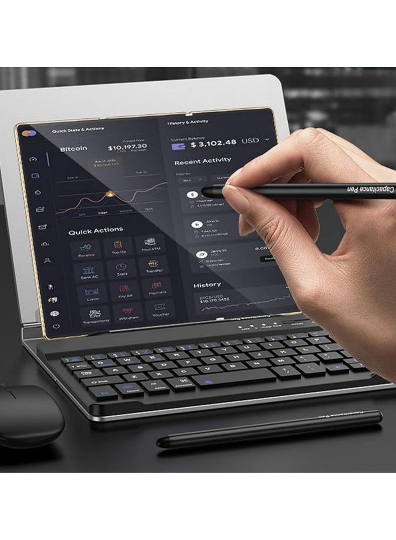 عام لوحة مفاتيح لاسلكية متوافقة مع هاتف Huawei Mate XT، مع حامل طوي ألومنيوم للحماية، لوحة مفاتيح وماوس بلوتوث، مع قلم تعليقي وحامل القلم لهاتف Huawei Mate XT. - Image 4