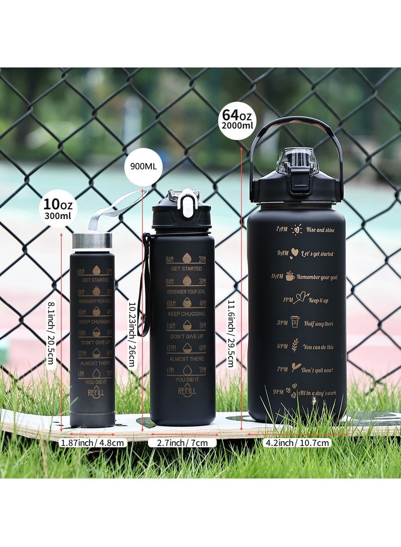 3-Pack Gradient Color Leakproof Water Bottles – BPA-Free, Motivational Hydration Bottles with Straw, Flip Top & Time Markers – Portable, Reusable, Eco-Friendly for Fitness, Gym, Office, School, Outdoor & Travel - Image 5