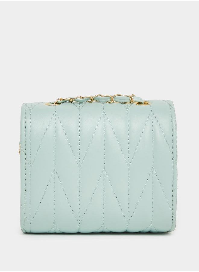 Styli Styli Girls Quilted Cross Body Bag with Chain Strap  - Image 2