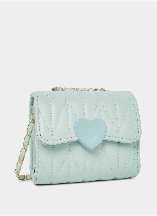 Styli Styli Girls Quilted Cross Body Bag with Chain Strap  - Image 1