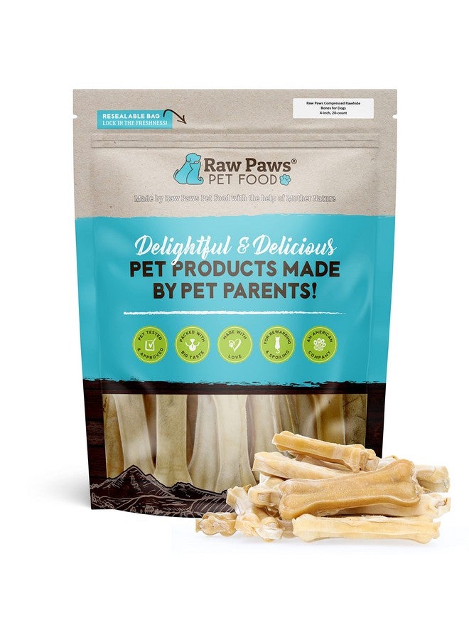 روو باوز عظام جلدية خام مضغوطة مقاس 4 بوصات للكلاب، 20 قطعة - معبأة في الولايات المتحدة الأمريكية - عظام كلاب صغيرة - عظام جراء - مضغ الكلاب طويل الأمد - جلود خام مضغوطة طبيعية - عظام جلدية خام - Image 1