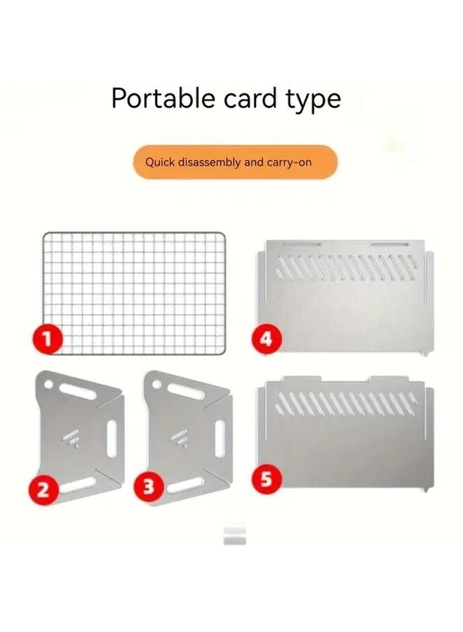 إسكدنيا مجموعة شواية قابلة للطي محمولة، حفرة نار مضغوطة من الفولاذ المقاوم للصدأ مع حقيبة للتخييم والنزهات الخارجية - Image 1