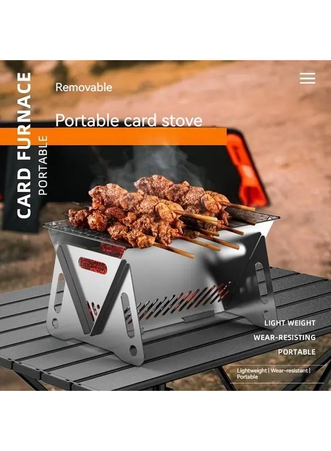 إسكدنيا مجموعة شواية قابلة للطي محمولة، حفرة نار مضغوطة من الفولاذ المقاوم للصدأ مع حقيبة للتخييم والنزهات الخارجية - Image 2