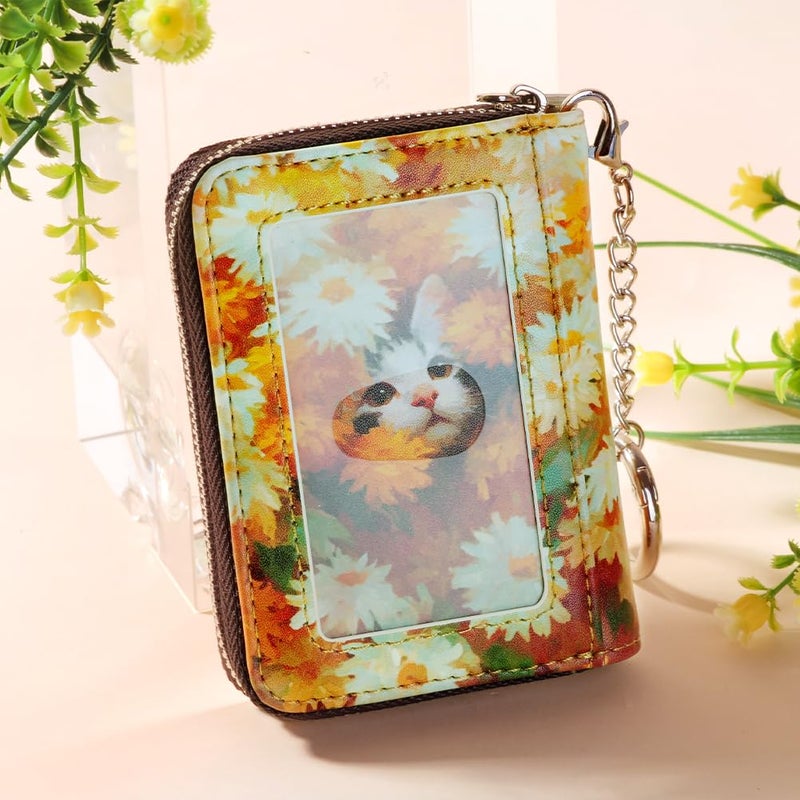 FurArt Zipper Wallet Women, RFID Blocking Credit Card Wallet, Business Card Holder, Compact Size KeyChain Wallet - Image 4