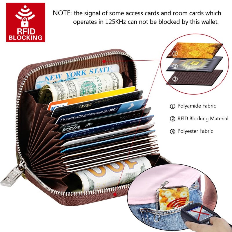 FurArt Zipper Wallet Women, RFID Blocking Credit Card Wallet, Business Card Holder, Compact Size KeyChain Wallet - Image 5