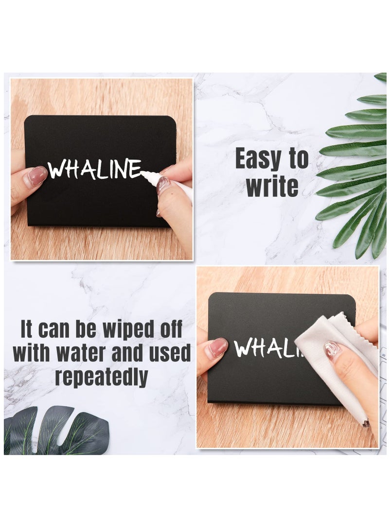 Mini Chalkboard Signs with 3 Marker Pens and 1 Gray Cleaning Cloth Small Black Chalk Board Signs Erasable Rectangle Chalkboard for School Message Board Sign Wedding Birthday PartyPackage Cont - Image 5