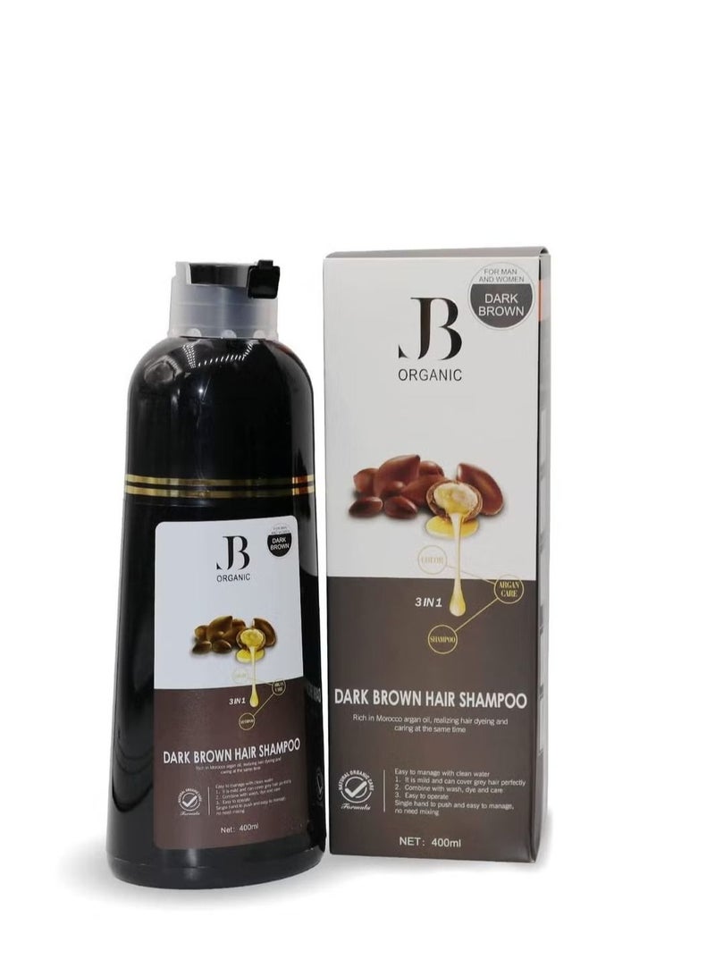 جي بي اورجانيك شامبو صبغة الشعر بزيت الارجان أسود من جي بي 3 في 1 400 مل - Image 1