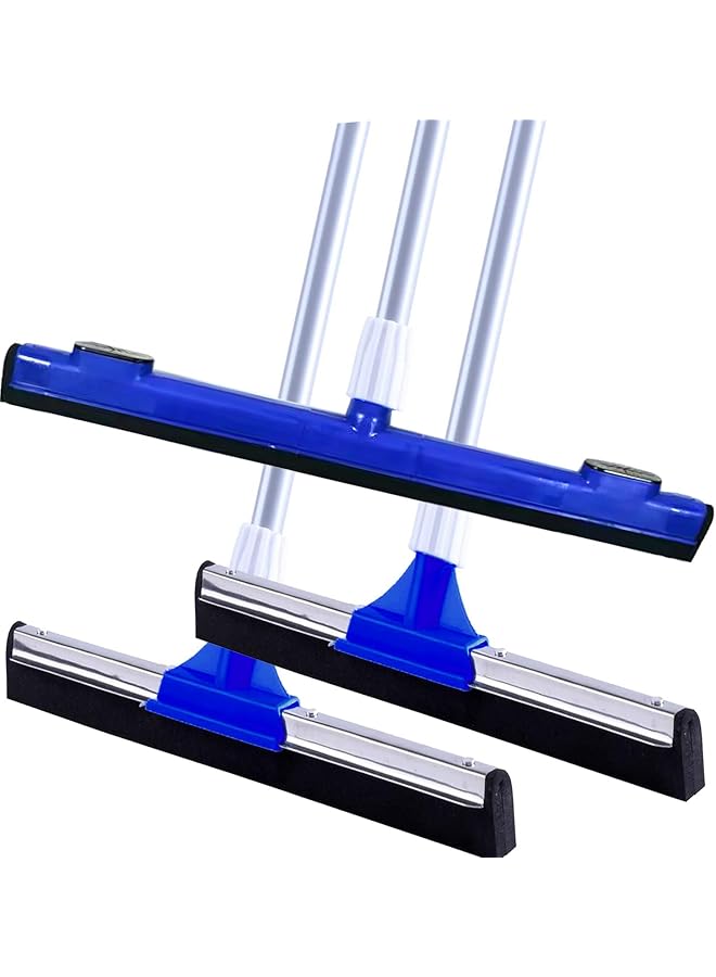 Green Tiger 3 Pack Floor Squeegee Wipers, Complete Set for Home, 60cm &120cm Handles, 30cm & 42cm Blades – Heavy Duty Water Wiper for Wet Rooms, Bathrooms, Tiles, Shower, Windows & Wood Floors - Image 1