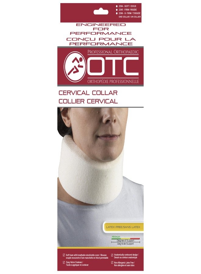 OTC Cervical Collar, Soft Contour Foam, Neck Support Brace, White Narrow 2.5" Depth, Medium - Image 3